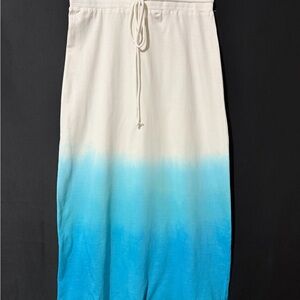PARAGON White to Blue Ombre Maxi Skirt